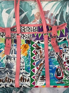 PRADA CANAPA STAMPATA VENEZIA TOTE